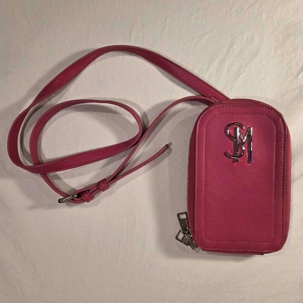 Steve Madden Small Crossbody Purse Phone Carrier Bag Card Pockets, Pink